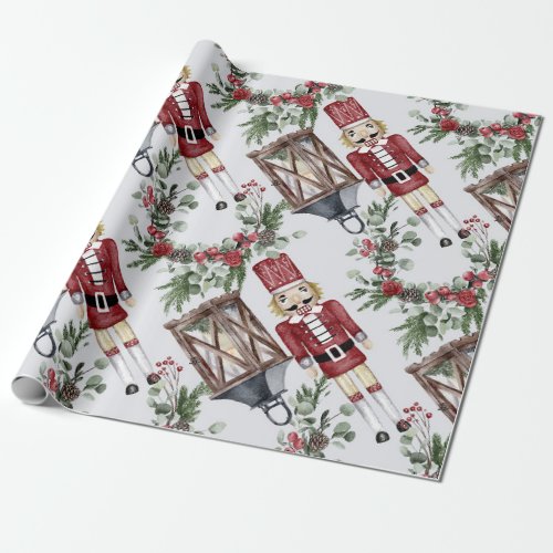 Christmas Nutcrackers  Lanterns Wrapping Paper