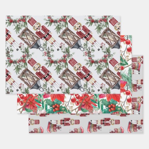 Christmas Nutcrackers  Lanterns Wrapping Paper Sheets