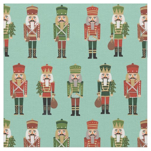 Christmas Nutcrackers mint Fabric