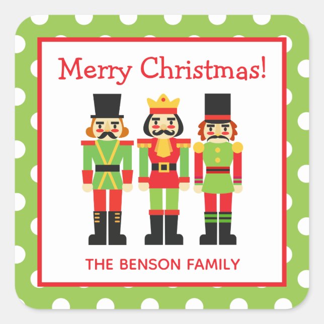Christmas Nutcrackers Personalized Gift Stickers (Front)