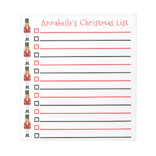 Christmas Nutcrackers Shopping List Personalize No Notepad