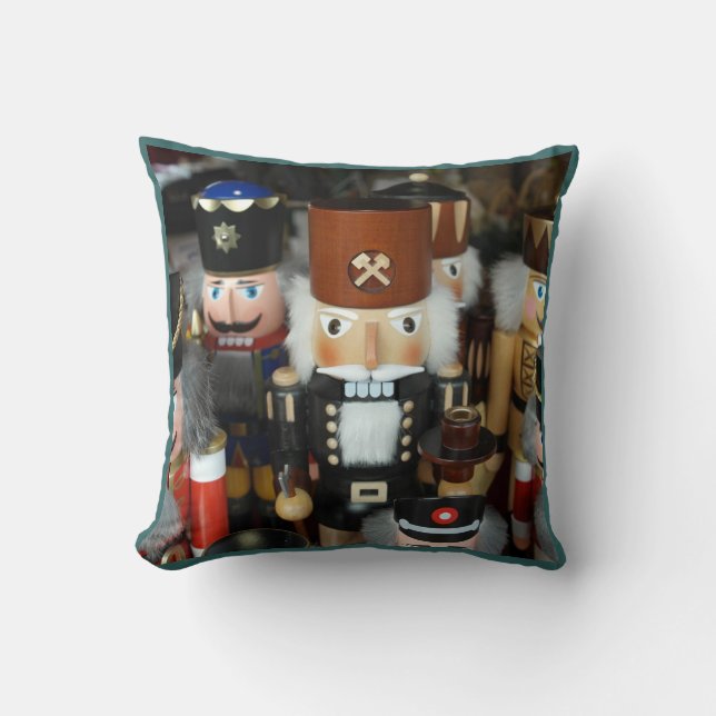 Christmas Nutcrackers Throw Pillow (Front)