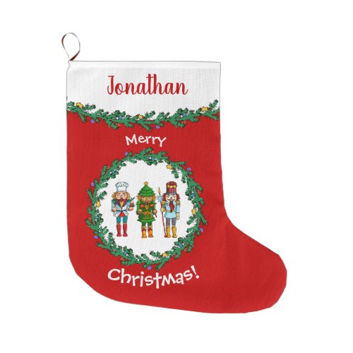 Christmas Nutcrackers Toy Soldiers Large Christmas Stocking