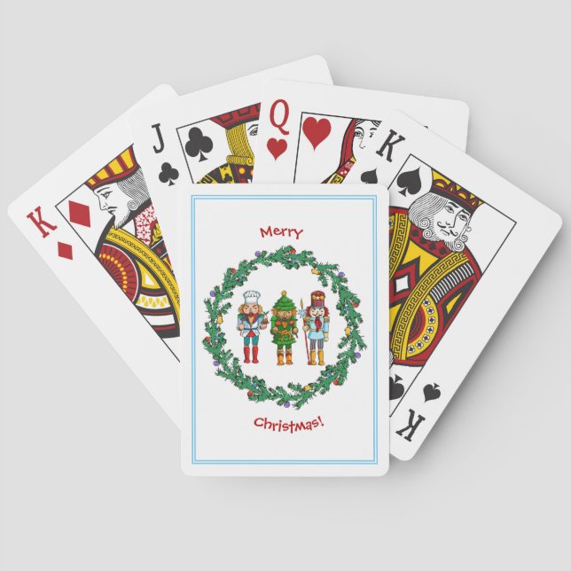 Christmas Nutcrackers Toy Soldiers Poker Cards (Back)