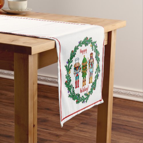 Christmas Nutcrackers Toy Soldiers Short Table Runner