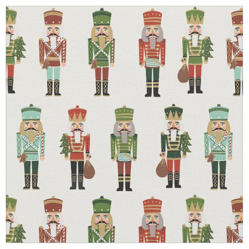 Christmas Nutcrackers white Fabric Zazzle
