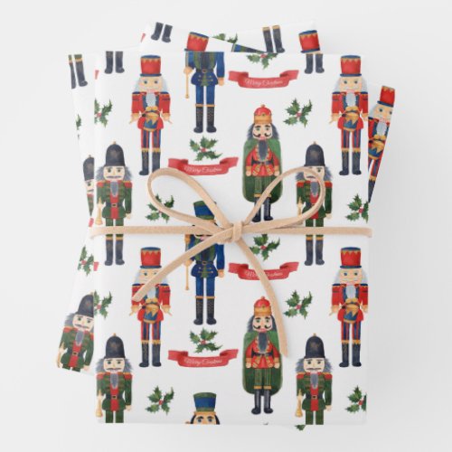 Christmas Nutcrackers Wrapping Paper Sheets