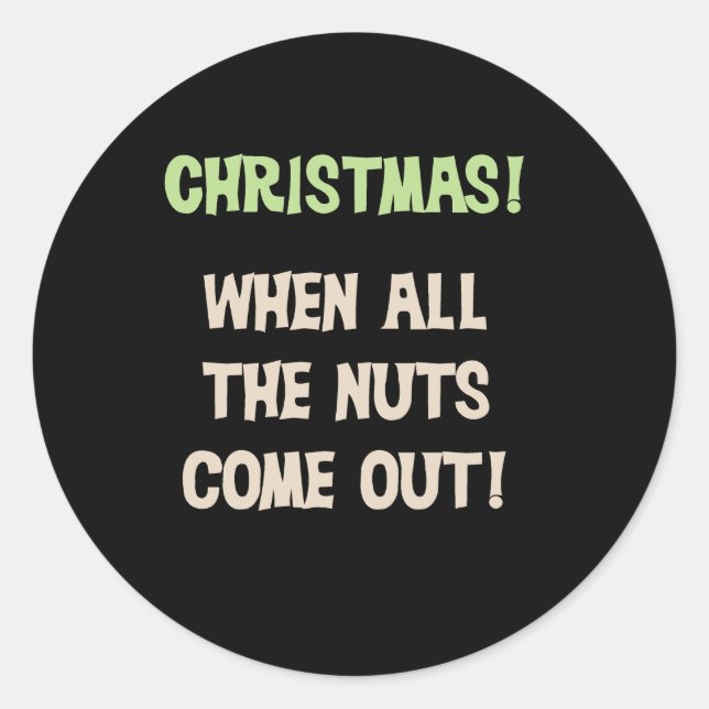 Christmas Nuts Classic Round Sticker (Front)