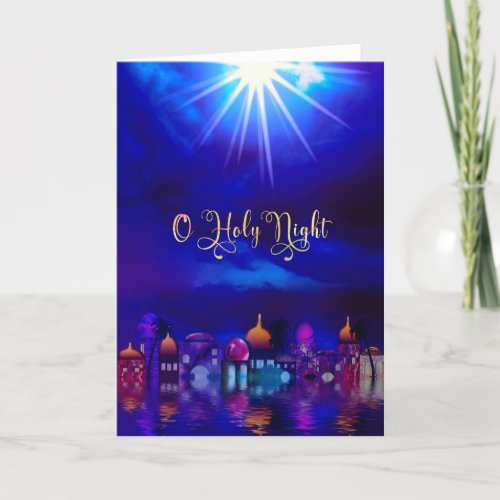 Christmas O Holy Night Christian Bethlehem Star Holiday Card