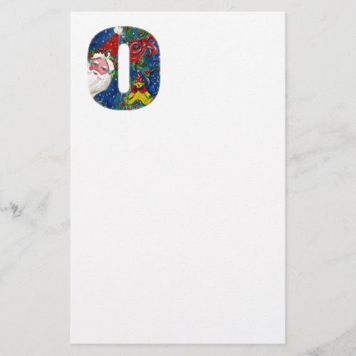 CHRISTMAS O LETTER  SANTA CLAUS WITH RED RIBBON STATIONERY