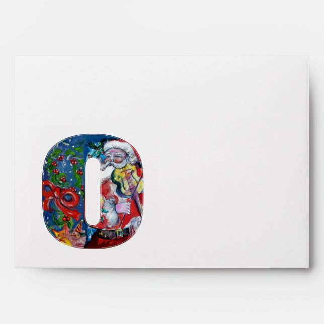 CHRISTMAS O LETTER /SANTA  CLAUS WITH VIOLIN ENVELOPE (Front)