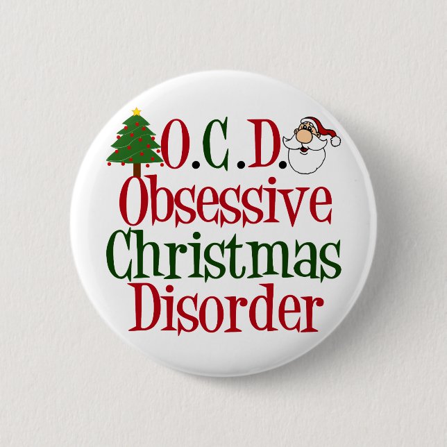 Christmas Obsession Pinback Button (Front)
