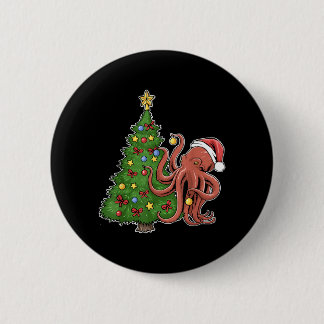 Christmas Octopus Button