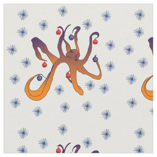 Christmas Octopus Fabric