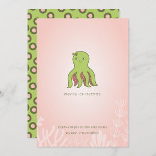 Christmas Octopus Flat Holiday Card