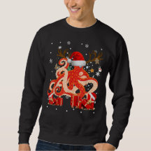 Christmas Octopus Funny Santa Reindeer Octopus Lov