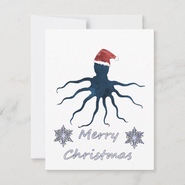 Christmas Octopus Holiday Card (Front)