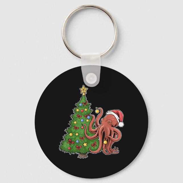 Christmas Octopus Keychain (Front)