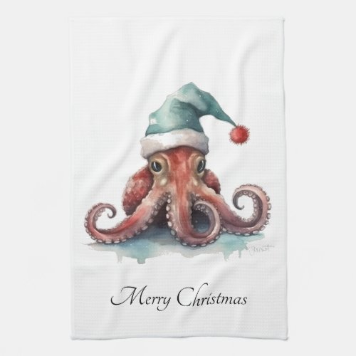 Christmas Octopus Kitchen Towel