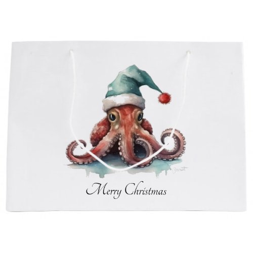 Christmas Octopus Large Gift Bag