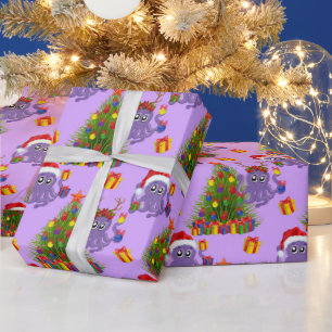 Christmas octopus seaweed tree pattern wrapping paper
