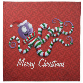 Christmas Octopus with stripes Napkin
