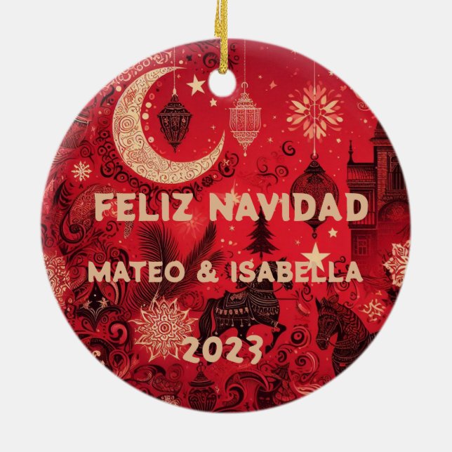 Christmas of Love: A Spanish Romantic Ceramic Ornament (Back)