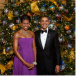 Christmas of President Barack Obama and Michelle Cutout<br><div class="desc">White House Christmas Portrait, Barack Obama served as the 44th President of the United States. His story is the American story; values from the heartland, a middle-class upbringing in a strong family, hard work and education as the means of getting ahead, and the conviction that a life so blessed should...</div>