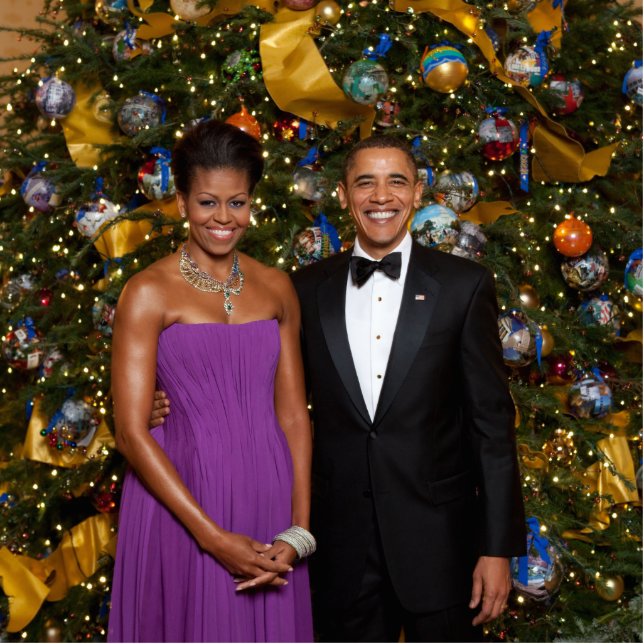 Christmas of President Barack Obama and Michelle Cutout (Front)