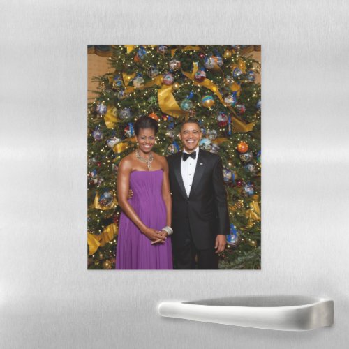 Christmas of President Barack Obama and Michelle Magnetic Dry Erase Sheet