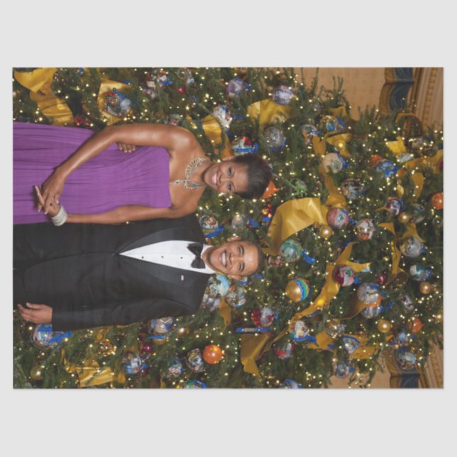 Christmas of President Barack Obama and Michelle Tissue Paper (Front)