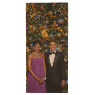 Christmas of President Barack Obama and Michelle Wood Flash Drive