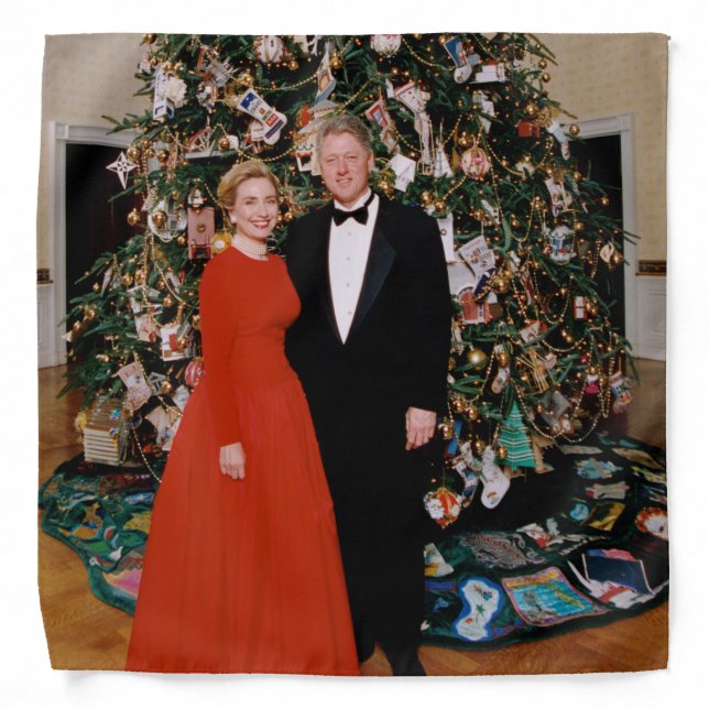 Christmas of US President Bill Clinton & Hillary  Bandana (Front)