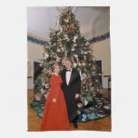 Christmas of US President Bill Clinton &amp; Hillary  Kitchen Towel