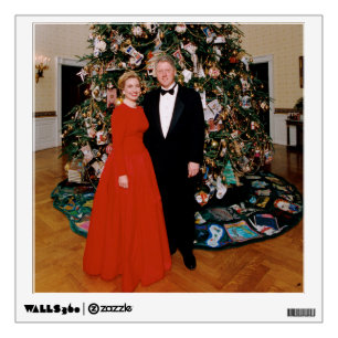 Christmas of US President Bill Clinton & Hillary Wall Decal