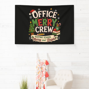 Christmas Office Merry Crew Keeping School Banner