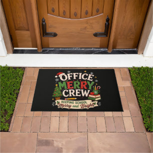 Christmas Office Merry Crew Keeping School Doormat