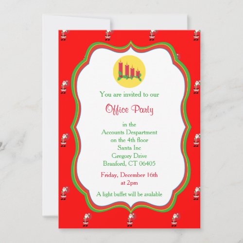 Christmas Office Party Invitation _Candles Graphic