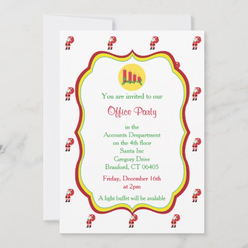 Christmas Office Party Invitation _Candles Graphic