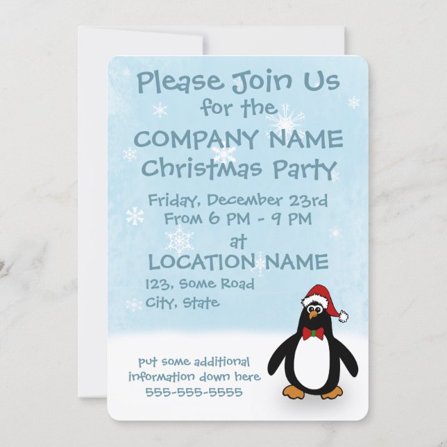 Christmas Office Party Invitations (Back)