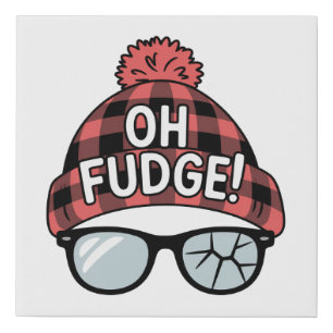 Christmas Oh Fudge Xmas Vacation Funny Holiday Faux Canvas Print