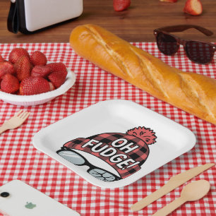 Christmas Oh Fudge Xmas Vacation Funny Holiday Paper Plates