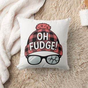 Christmas Oh Fudge Xmas Vacation Funny Holiday Throw Pillow