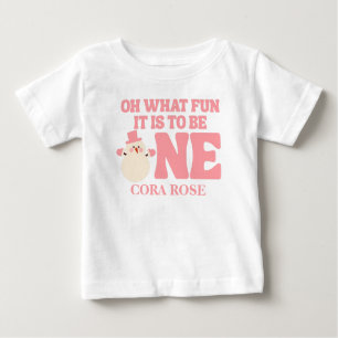 Christmas Oh What Fun First Birthday  Baby T-Shirt