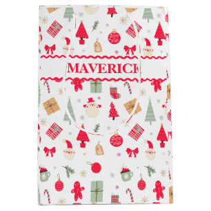 Christmas Oh What Fun First Birthday  Medium Gift Bag