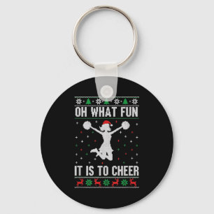 Christmas Oh What Fun It Is To Cheer - Cheerleadin Keychain