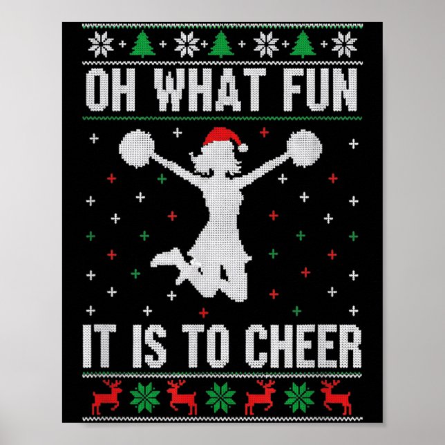 Christmas Oh What Fun It Is To Cheer - Cheerleadin Poster (Front)