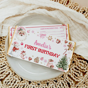 Christmas Oh What Fun Retro Santa Birthday Hershey Bar Favors