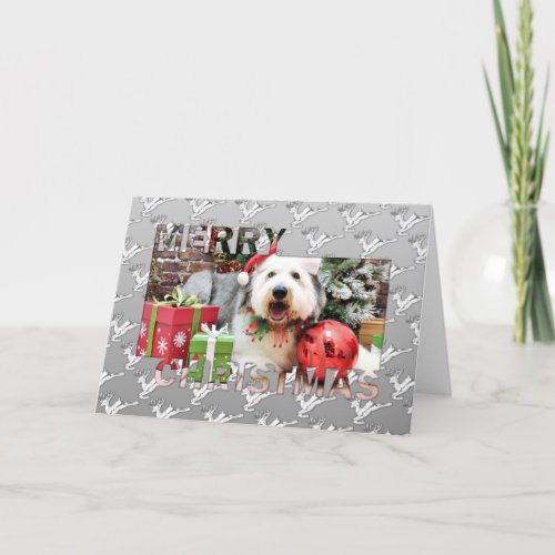 Christmas _ Old English Sheepdog _ Alphy Holiday Card