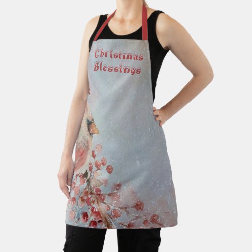 Christmas Old Fashioned Cardinal  Apron